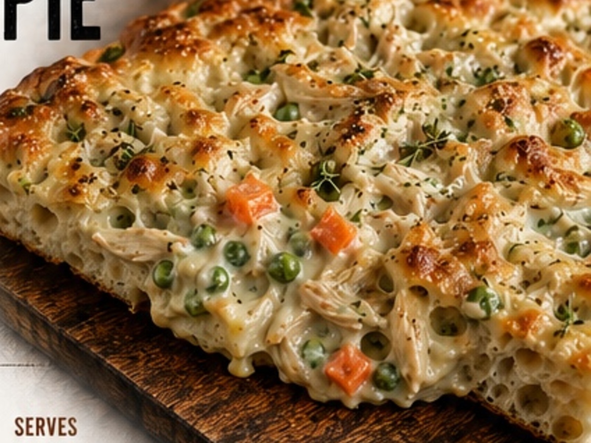 Chicken pot pie focaccia