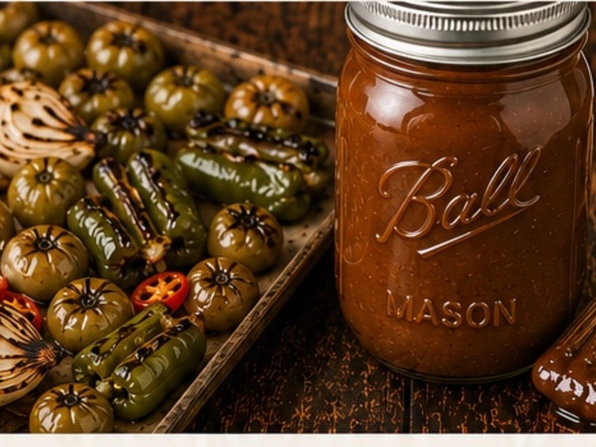 Smoked green tomato barbecue sauce